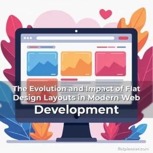 Artistic representation for The Evolution and Impact of Flat Design Layouts in Modern Web Development