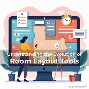 Artistic representation for Understanding the Evolution of Room Layout Tools